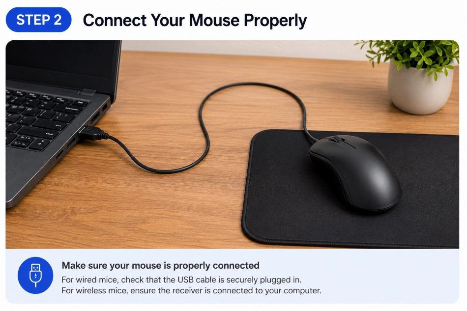 Connect your mouse properly